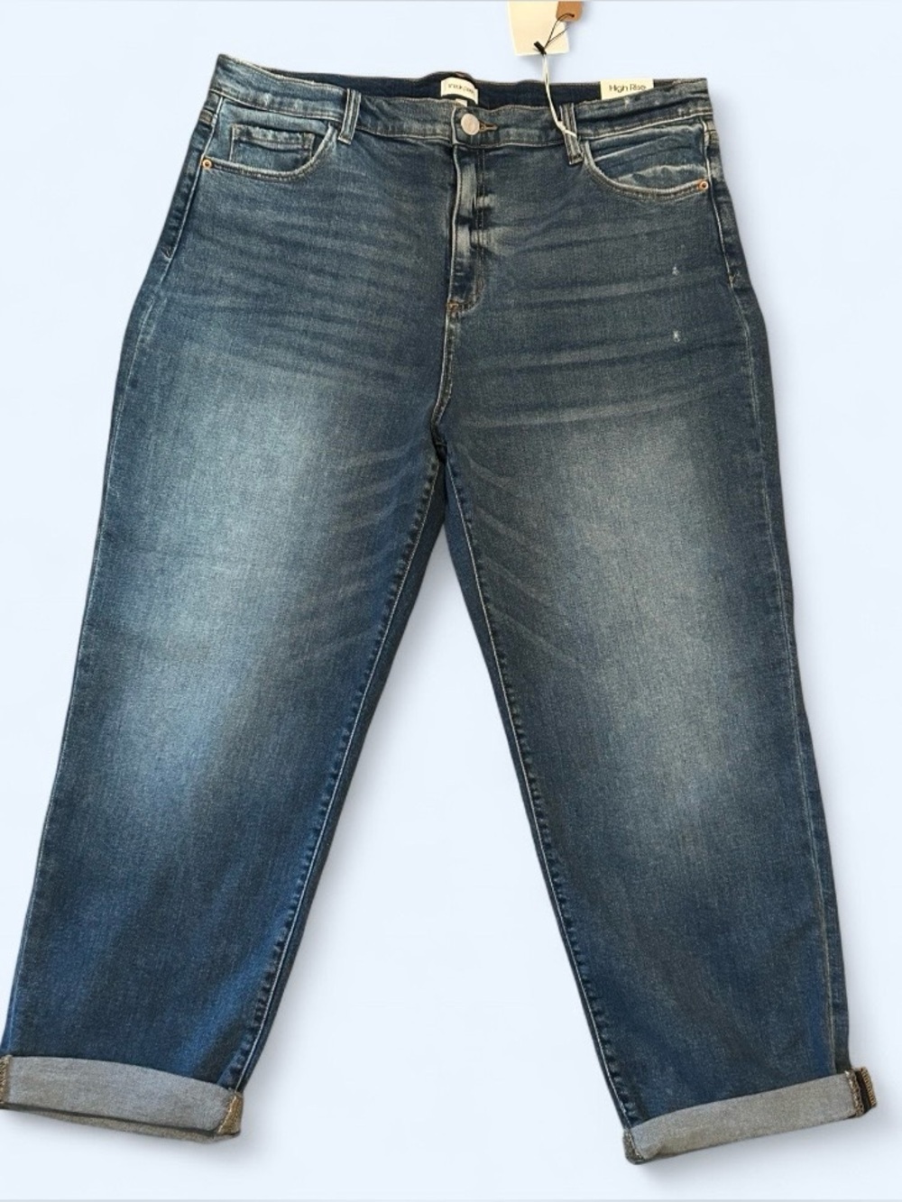 Sneak Peek Plus Size High Rise Dark Wash Cuffed Jeans - NWT - Picture 2 of 5